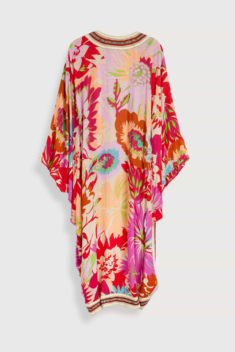 Wing Sleeve Floral Kimono - Pink Multi