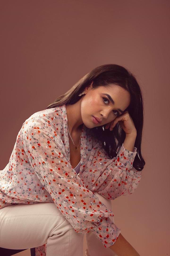 Tie Front Floral Kimono - Lavender Blush