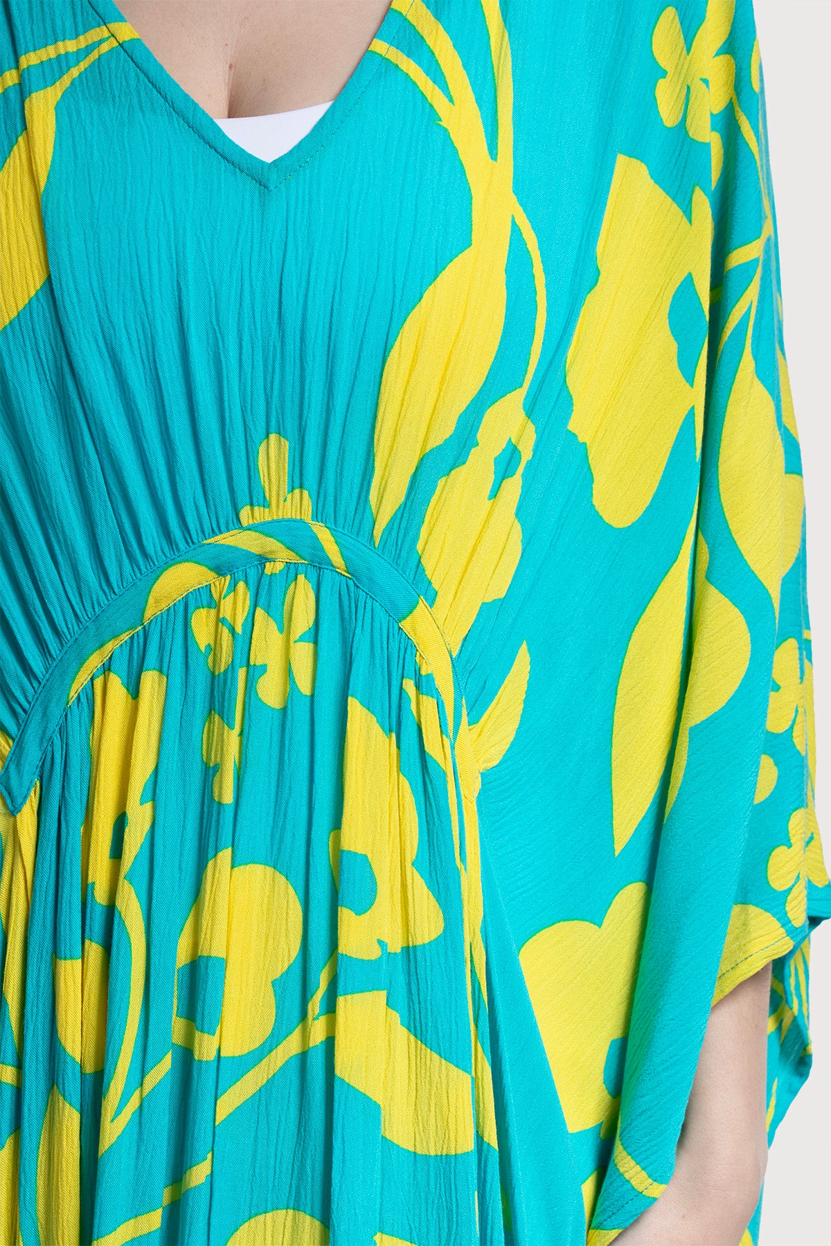 Bold Floral Kaftan Maxi Blue combo