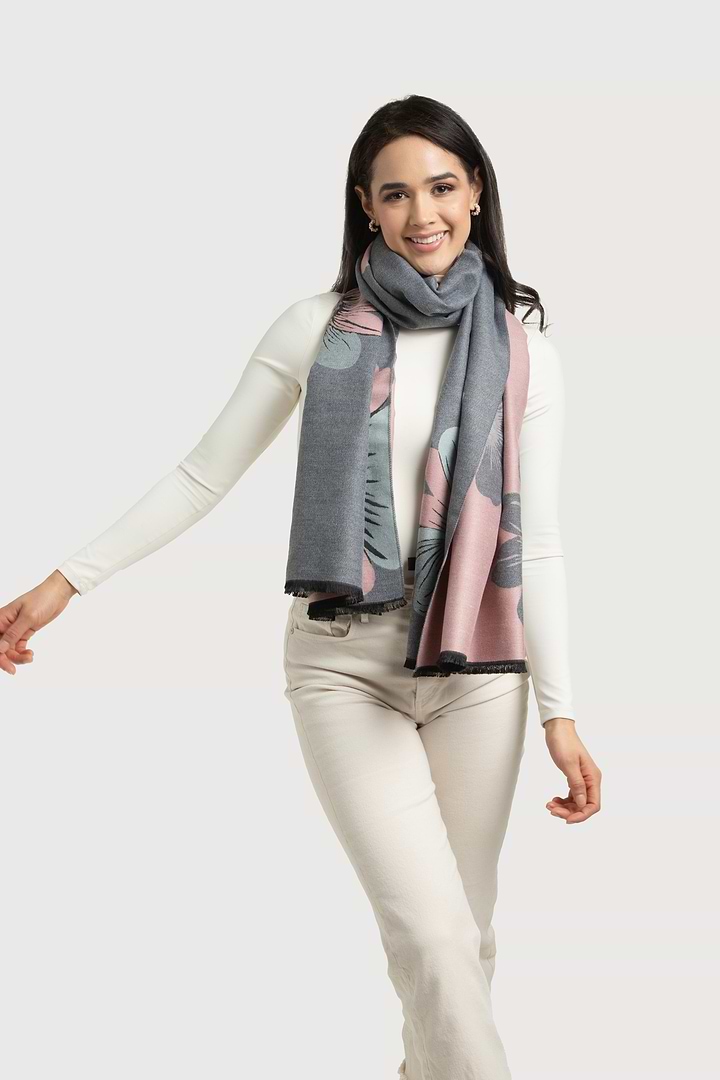 Reversible Garden Scarf - Gray