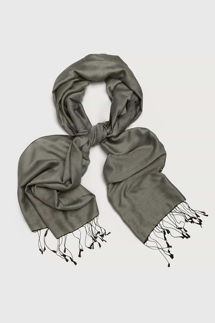 Silk Cotton Scarf - Dark Gray