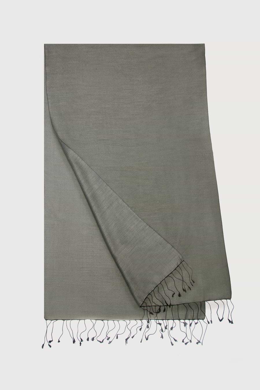 Silk Cotton Scarf - Dark Gray