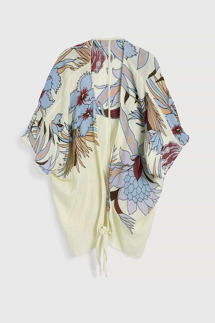 Wildflower Tie Front Kimono