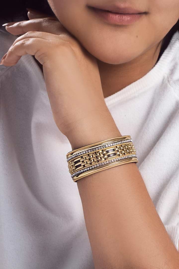 Chain Link Crystal Bracelet - Gold