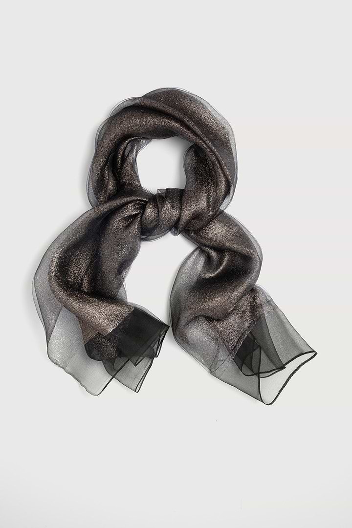 Silk Glimmer Scarf - Black