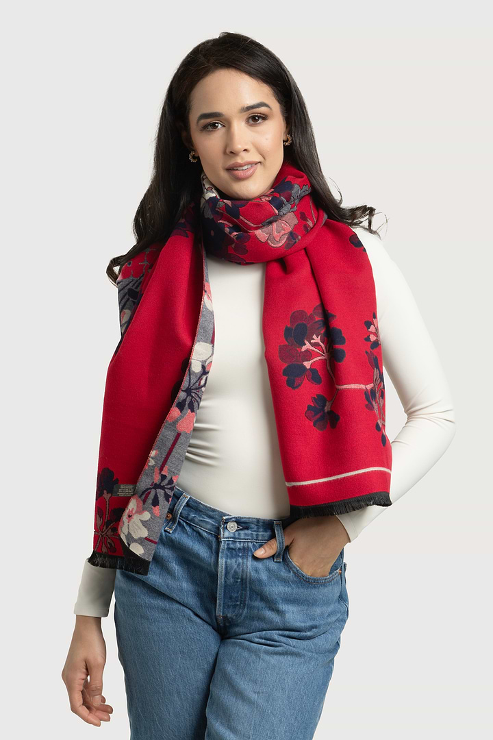 Reversible Denim Scarf - Gray