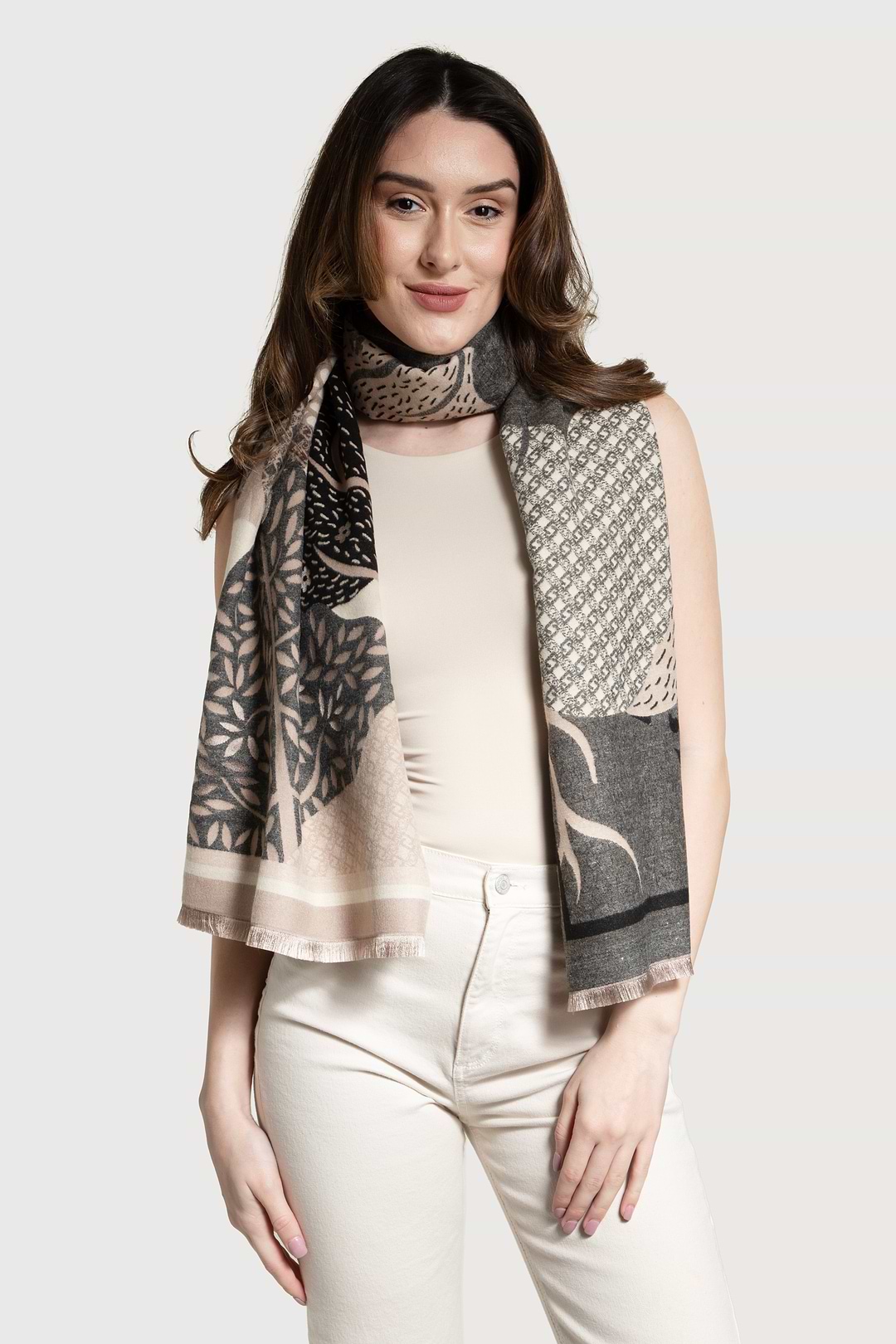 Nature Reversible Scarf - Beige