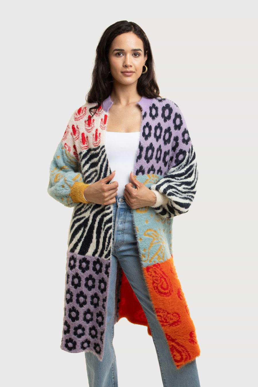 Soft Multi Patterned Cardigan - Multi
