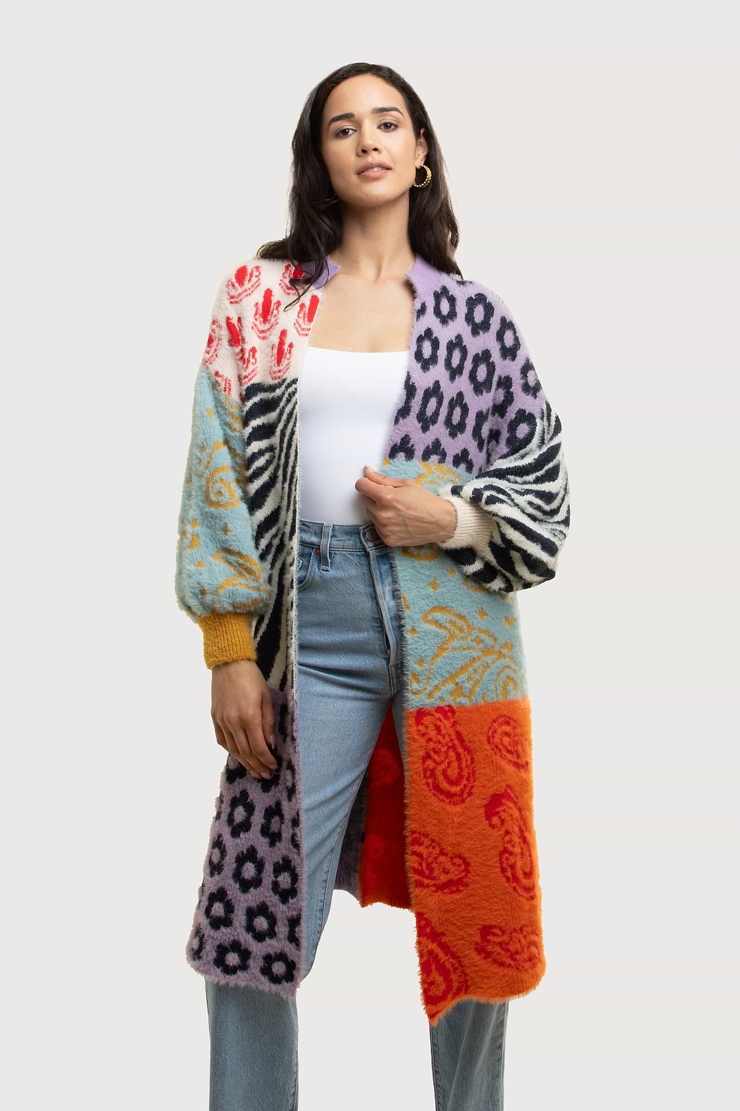 Soft Multi Patterned Cardigan - Multi