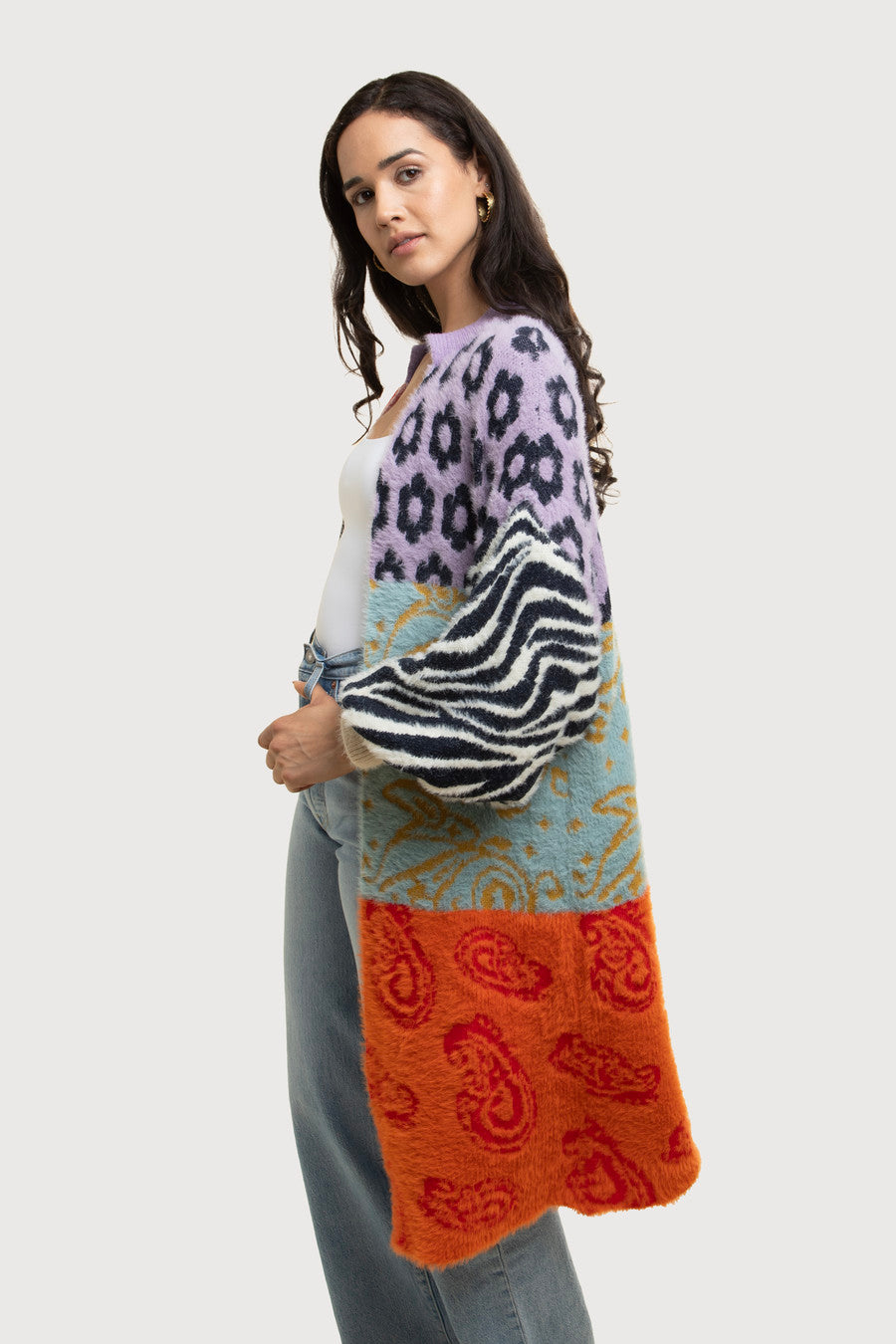 Soft Multi Patterned Cardigan - Multi