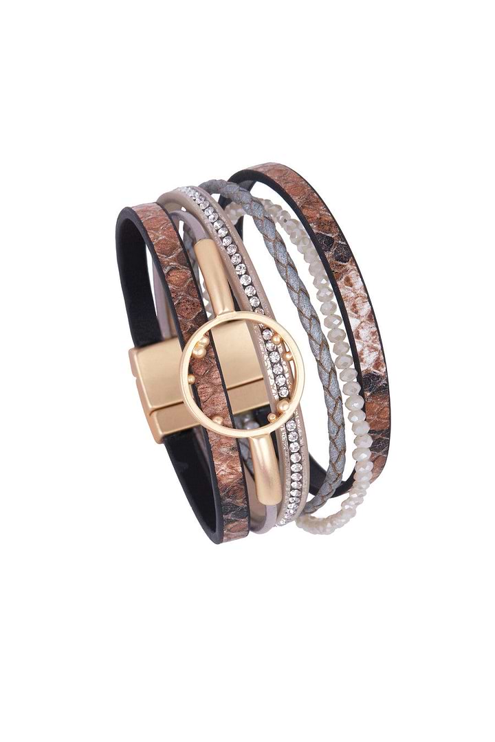 Kayla Leather Bracelet - Seashell