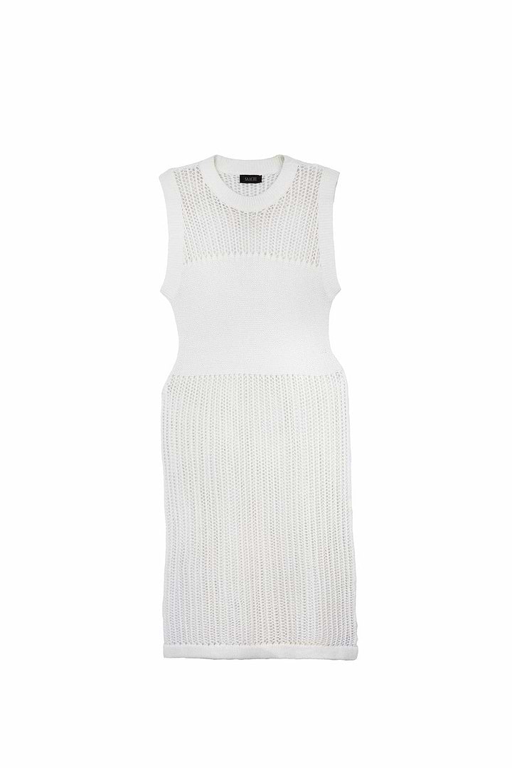 Cotton Crochet Cover Up Split Hem Kaftan - Ivory