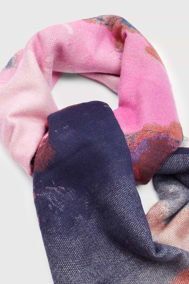 Multicolor Abstract Splatter Reversible Scarf - Multi