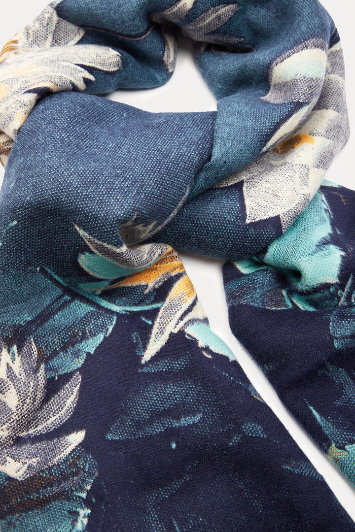 Lily Bold Reversible Scarf - Blue Combo