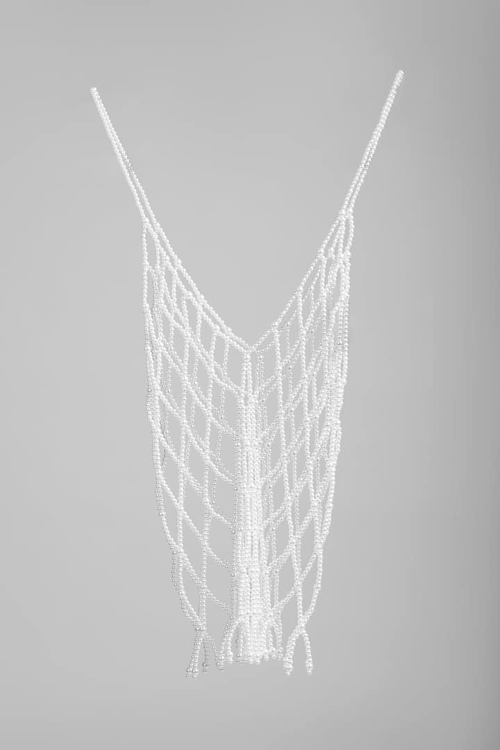 Pearl Beaded Cover Up - White