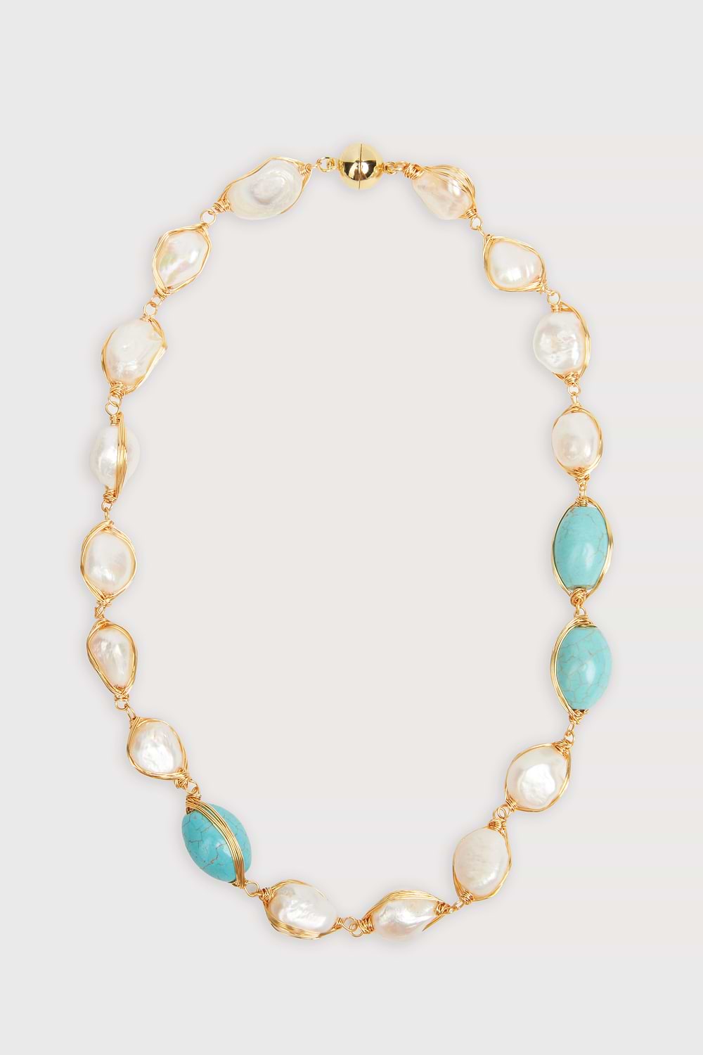 Turquoise Baroque Pearl Necklace - Turquoise