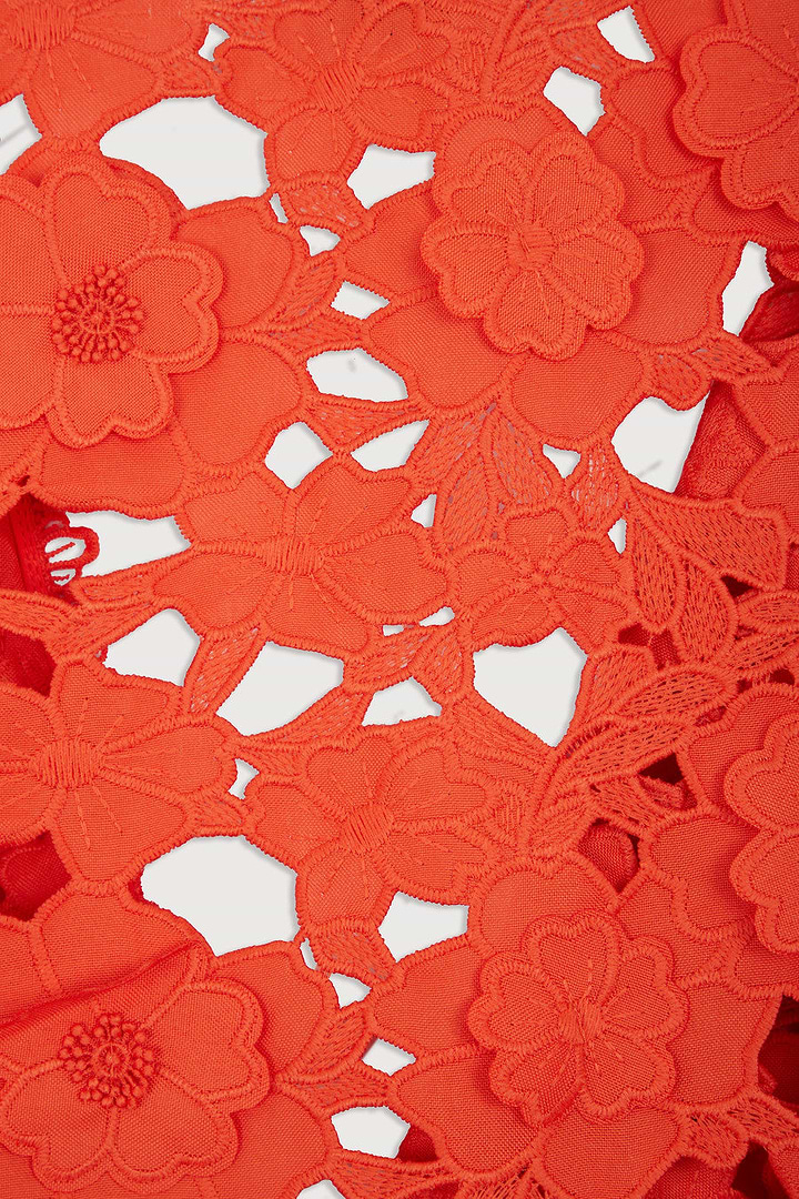 Floral Lace Cut Out Bolero Coral