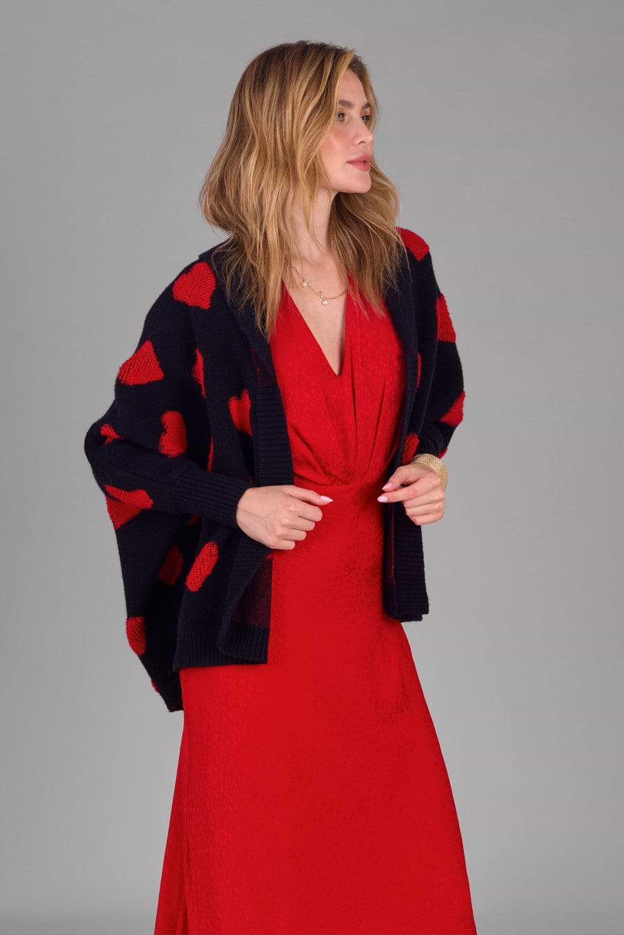 Heart Ribbed Knit Cardigan | SAACHI