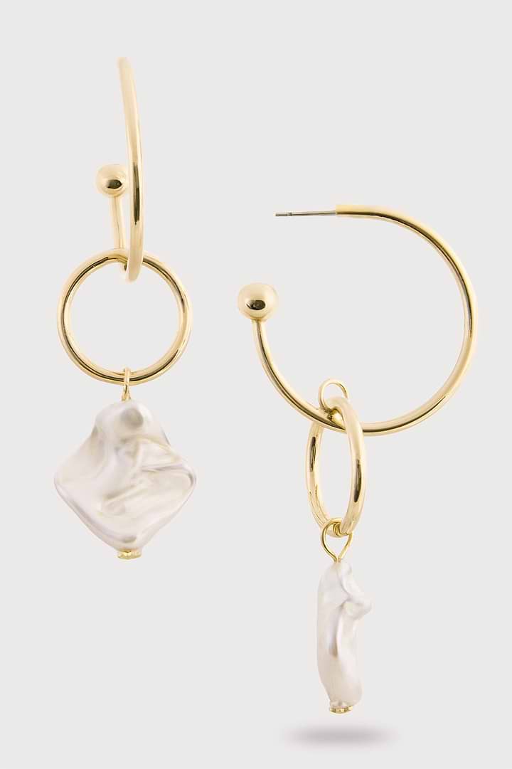 Pearl Multi Hoop Earrings - Pearl