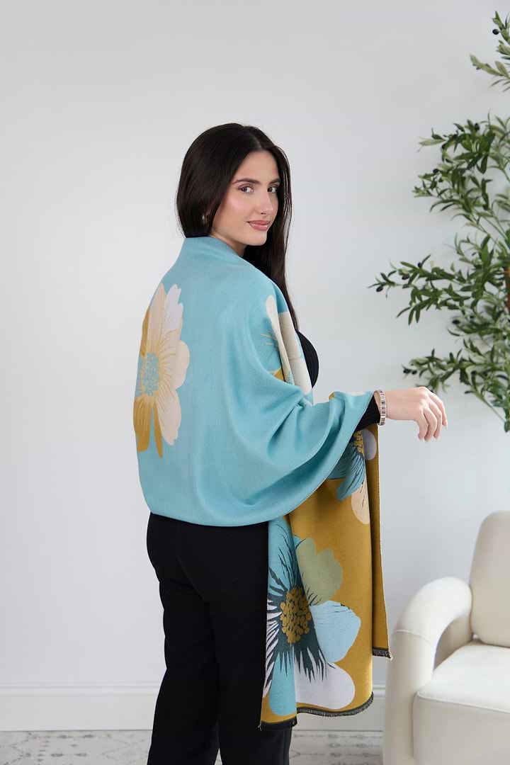Fresh Floral Reversible Scarf - Goldenrod