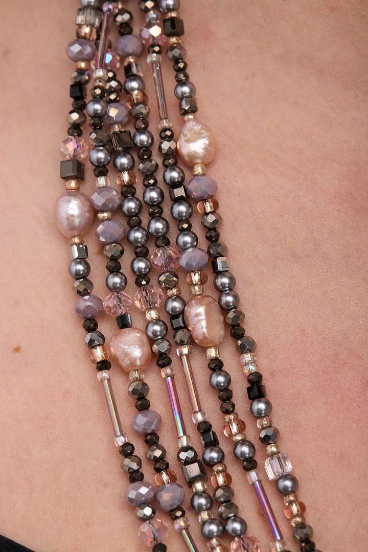Amethyst Multi Beaded Necklace - Thistle