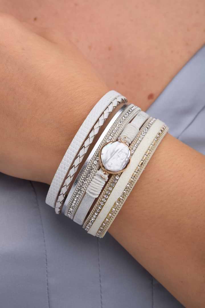 Santorini Pearl Bracelet - White