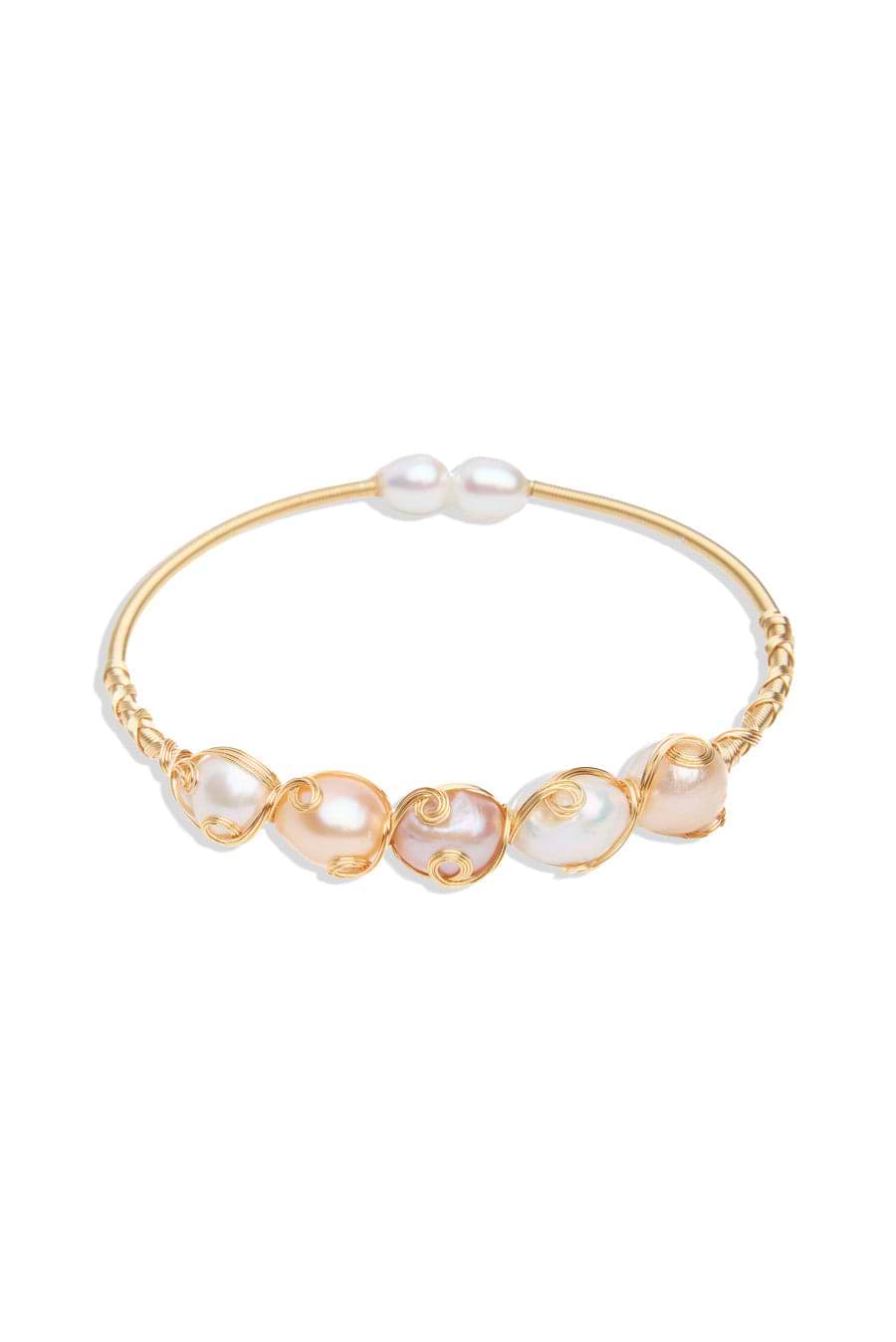 Freshwater Pearl Bracelet Cuff - Gold
