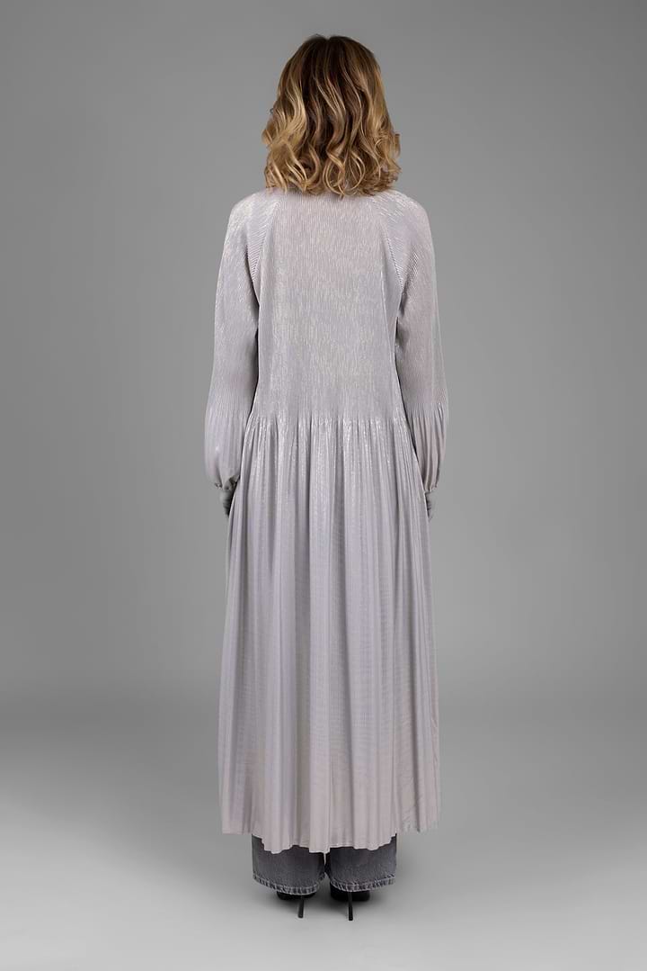 Metallic Pleated Duster - Grey