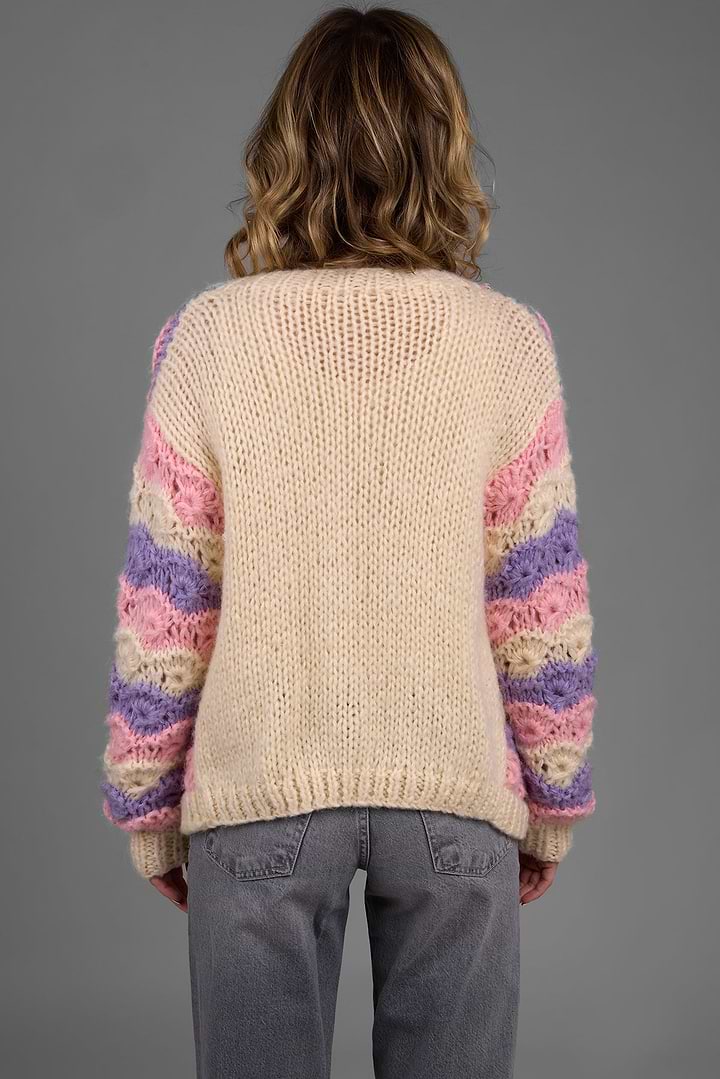 Scallop Pastel Knitted Cardigan - Ivory