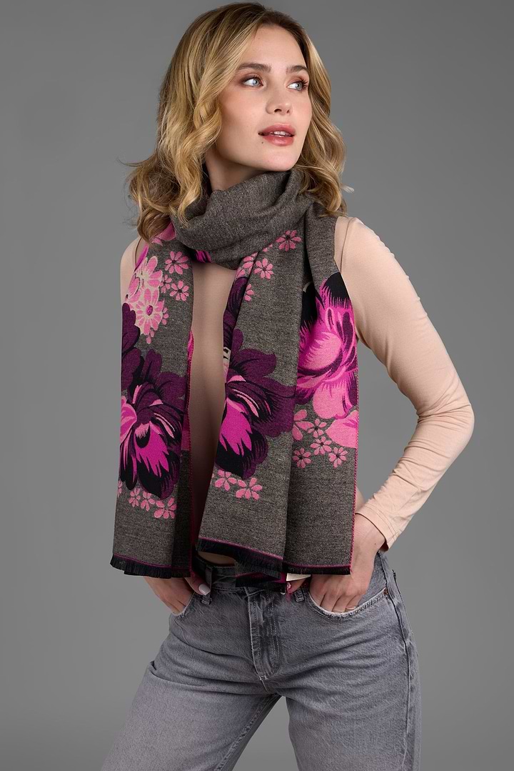 Reversible Blossom Burst Scarf - Pink