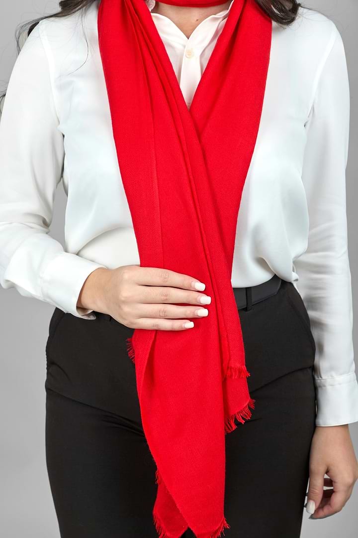 Cashmere Silk Scarf - SAACHI - Red - Scarf