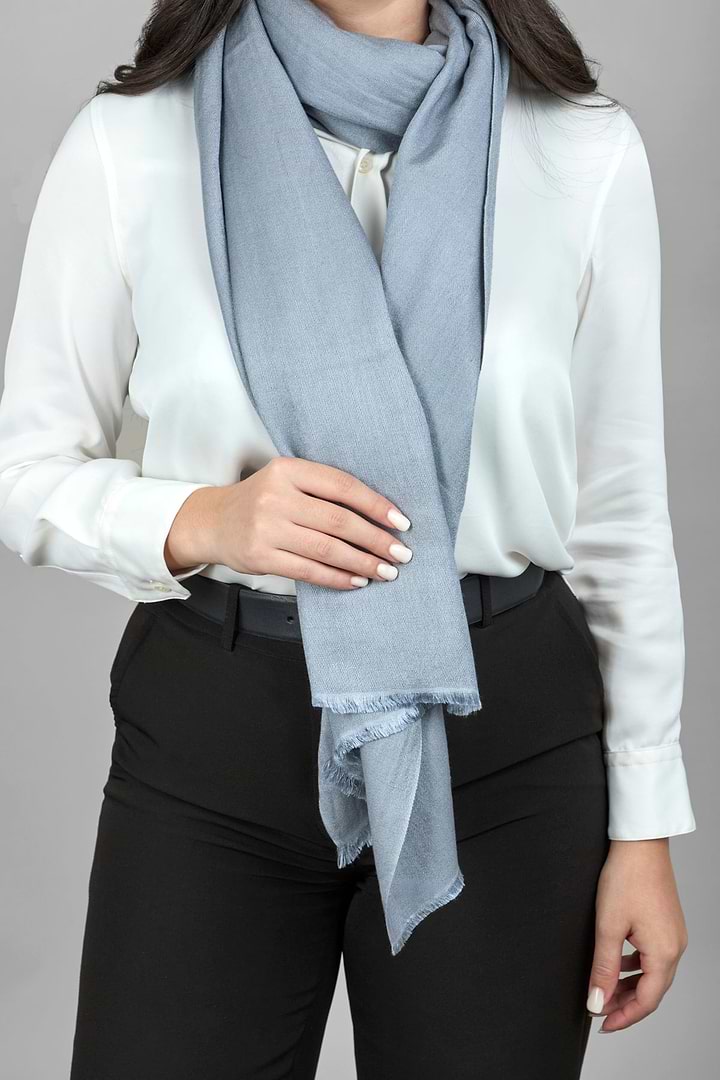 Cashmere Silk Scarf - SAACHI - Gray - Scarf