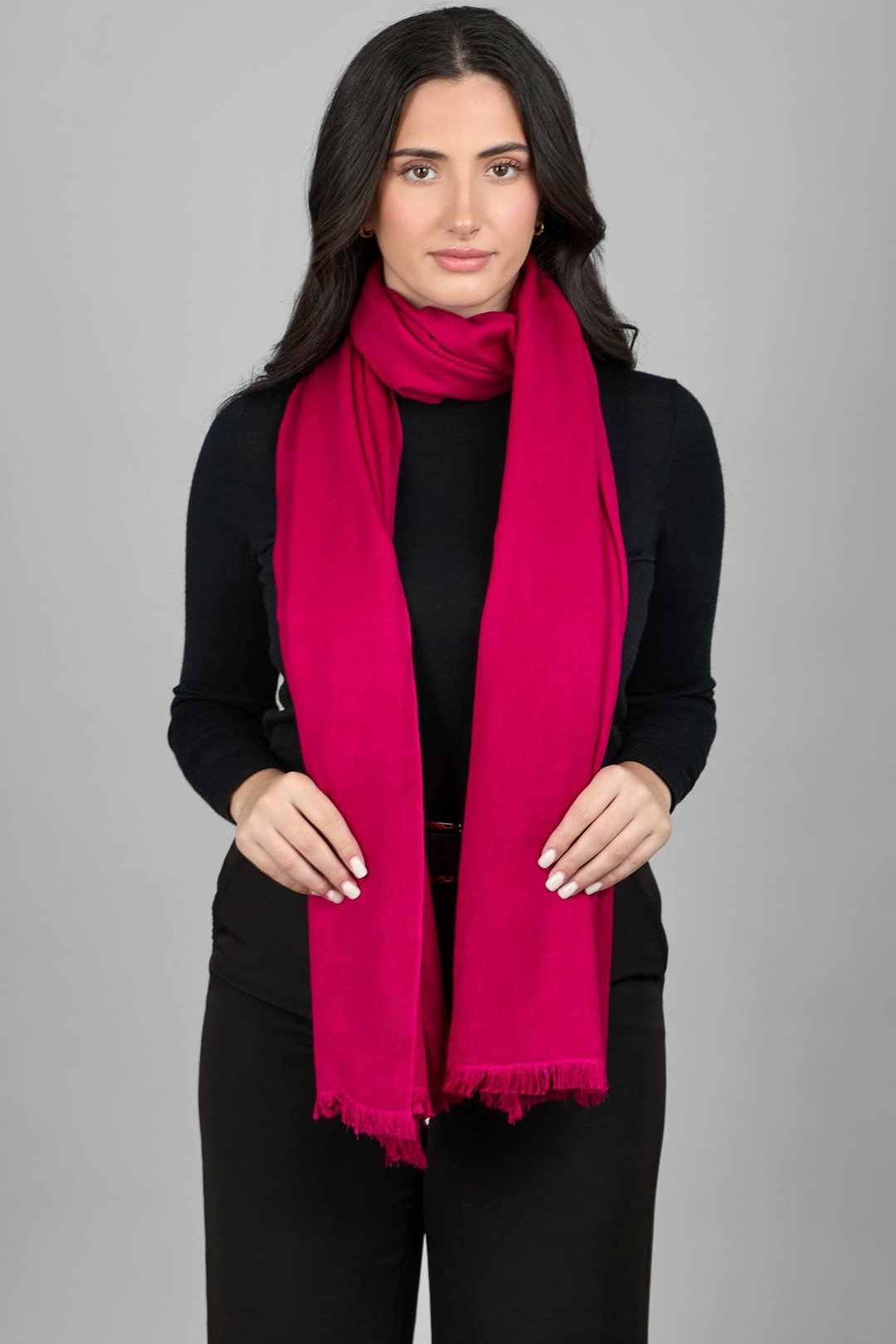 Cashmere Silk Scarf - Deep Pink
