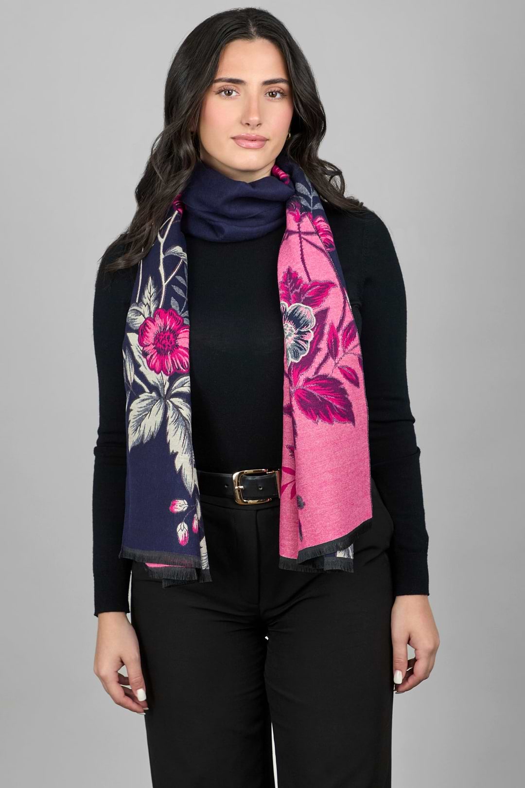 Floral Reversible Scarf - Pale Violetred