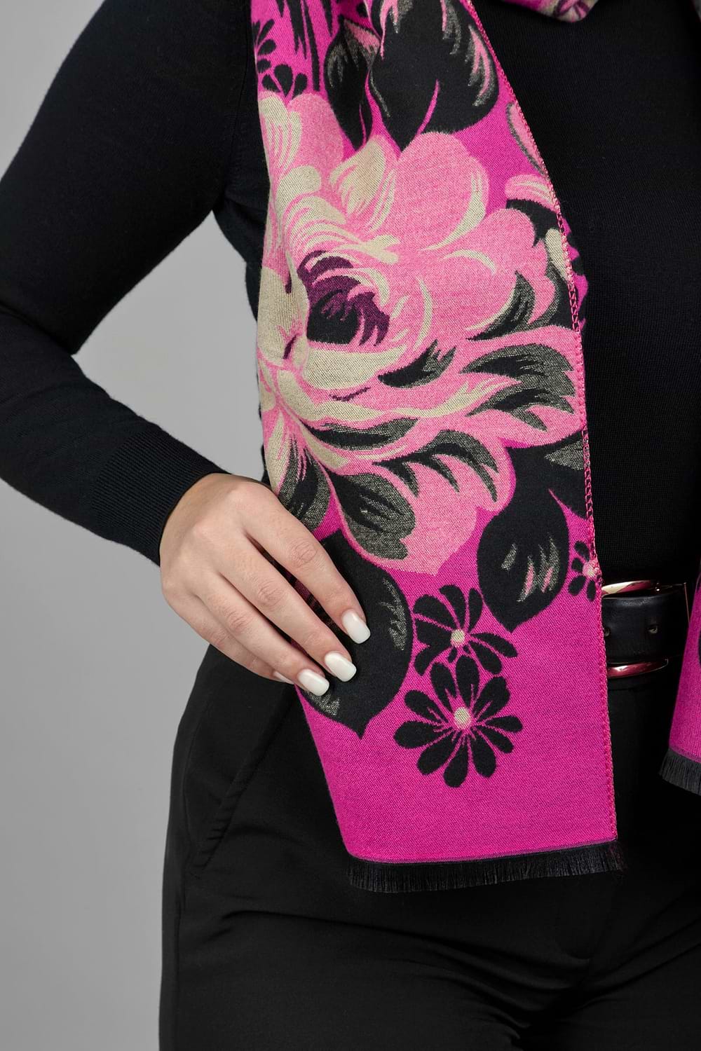 Reversible Blossom Burst Scarf - Pink