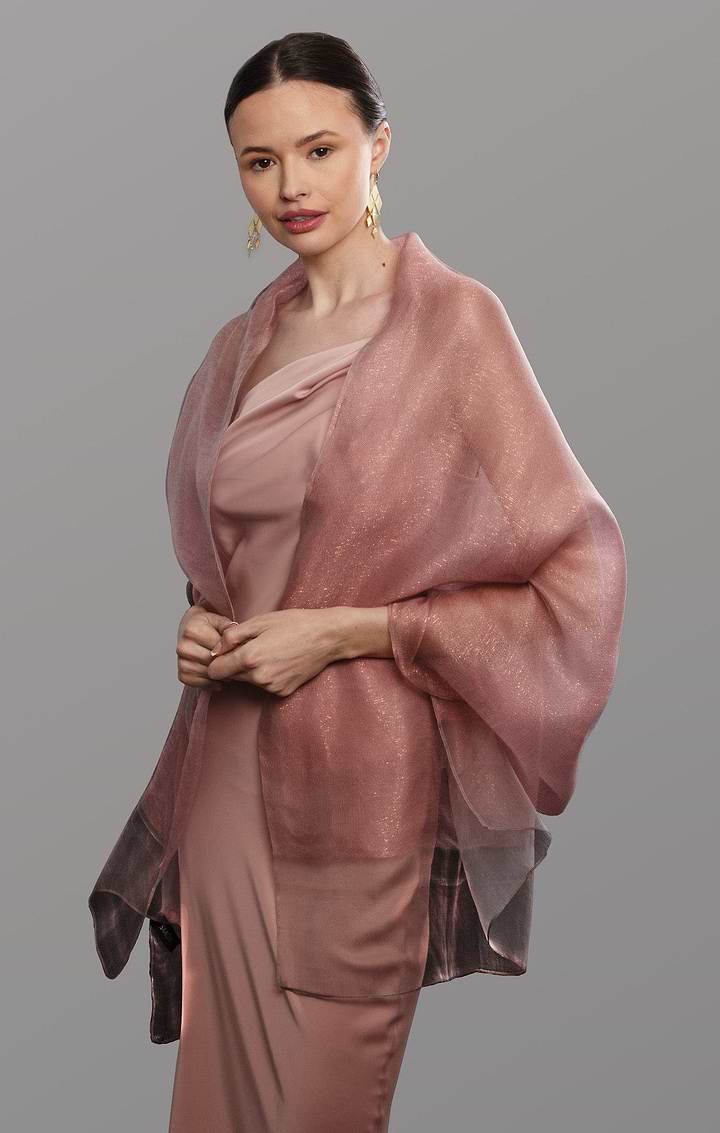 Silk Sparkle Wrap Scarf Pink