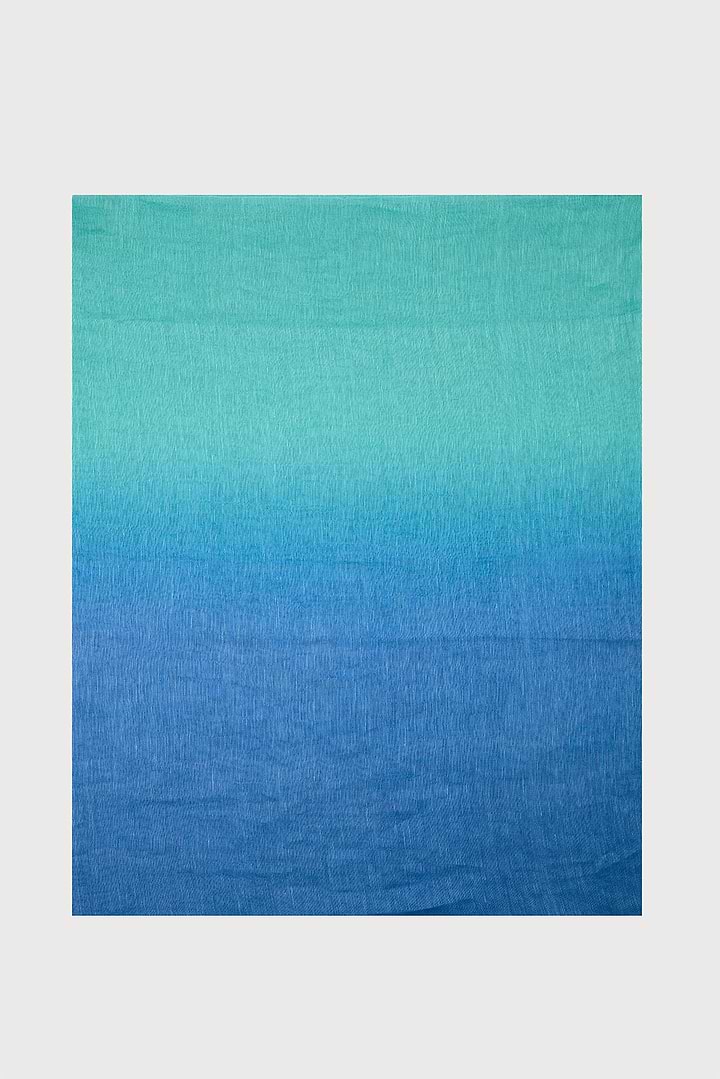 Linen Ombré Scarf - Aqua