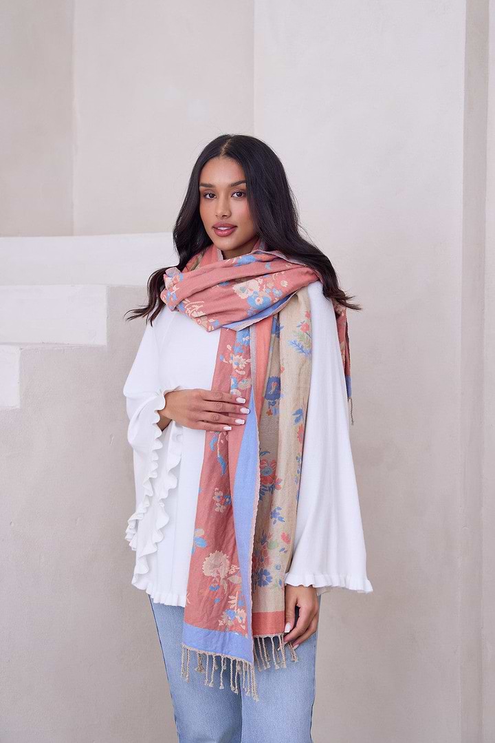 Fiore Pastel Reversible Scarf - Pink