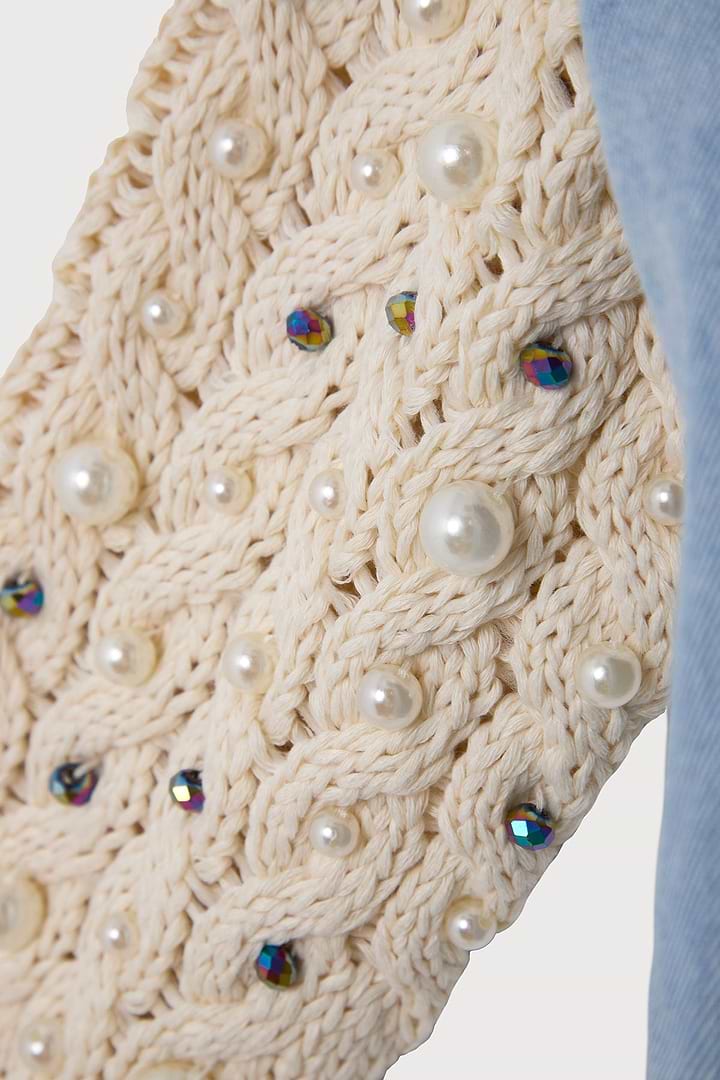 Pearl Knit Denim Jacket - Denim