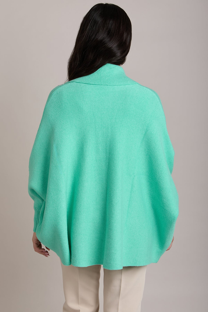 Open Front Oversized Cardigan Sweater - Aqua