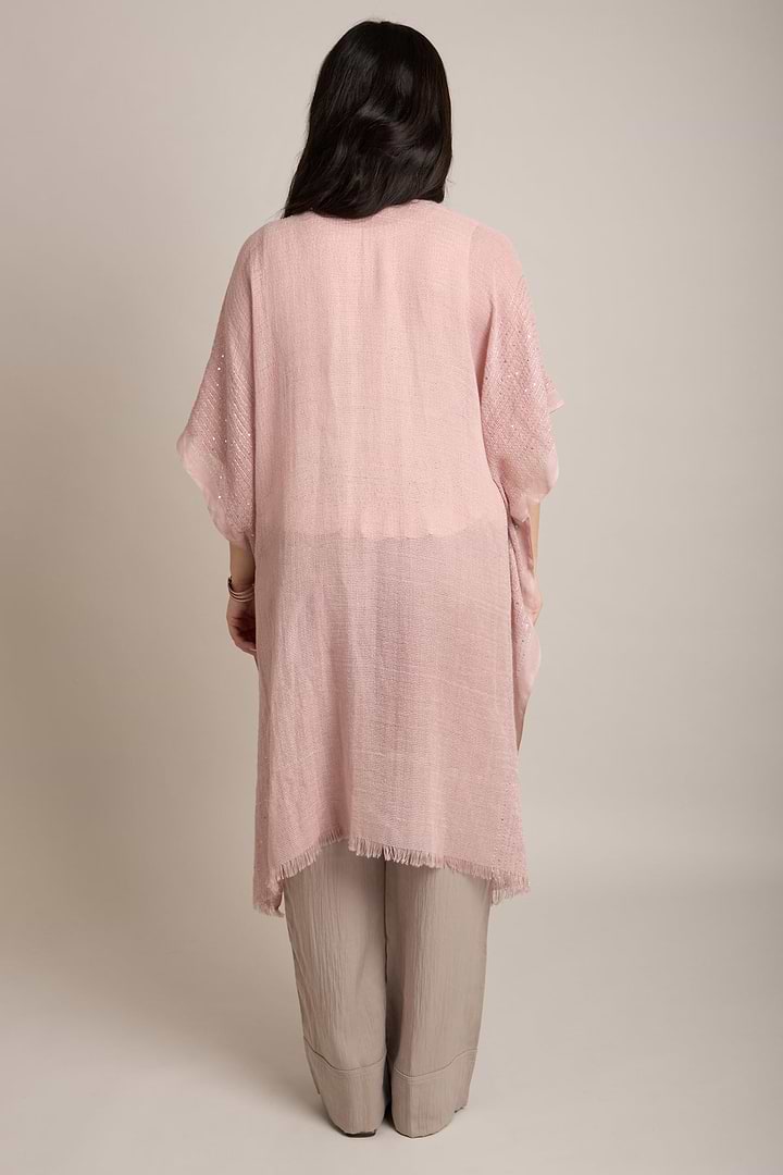 Shimmering Sequin Ruana - Mauve