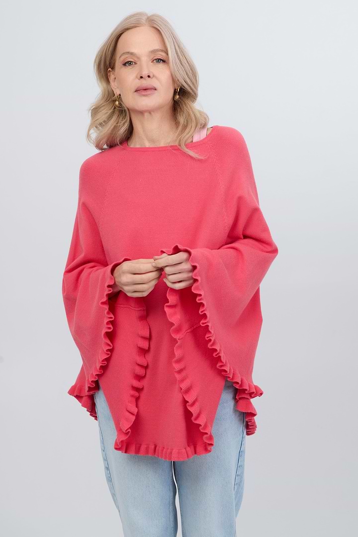 Talia Poncho Light Coral