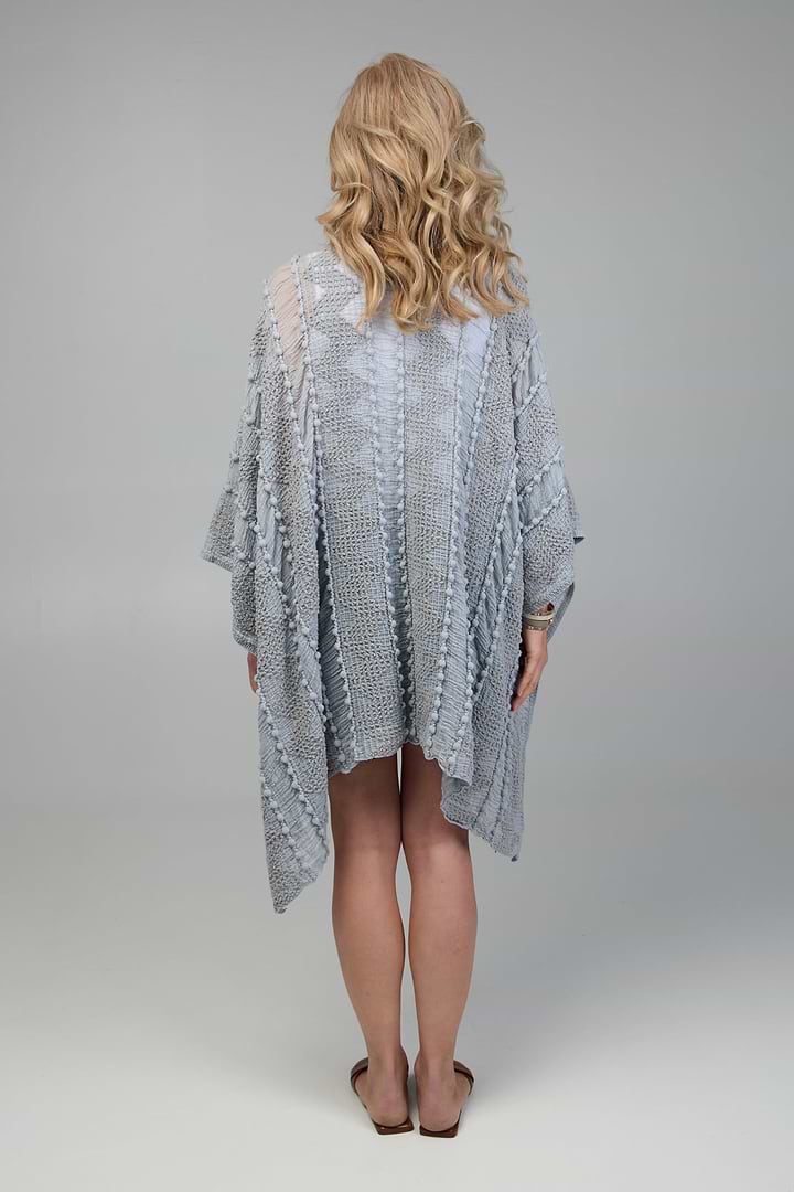 Bohemian Textured Kimono - Light Grey