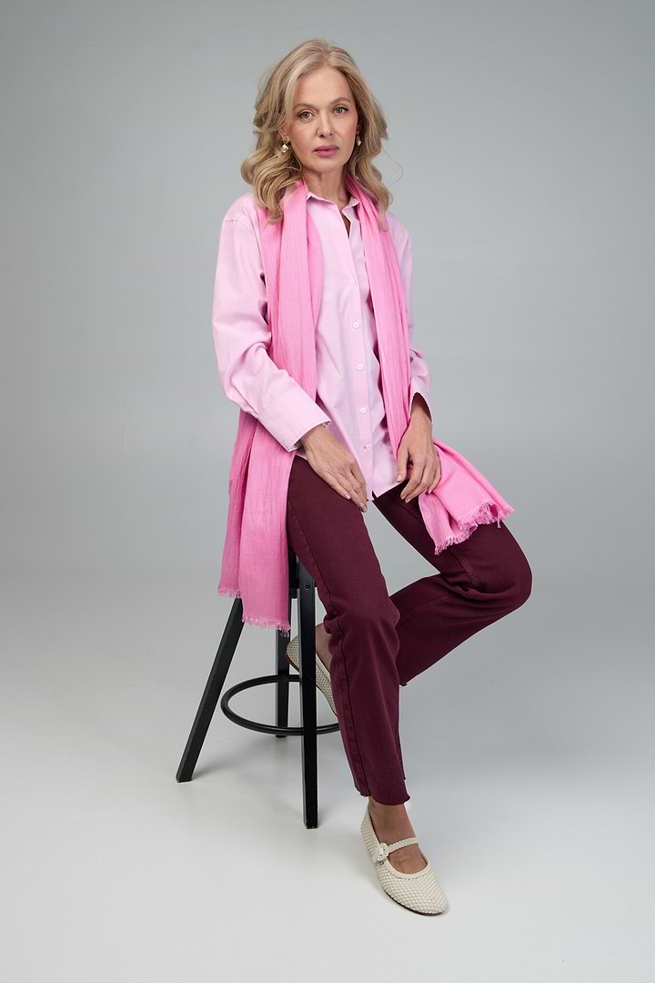 Eyelash Fringed Cashmere Scarf - Fuchsia