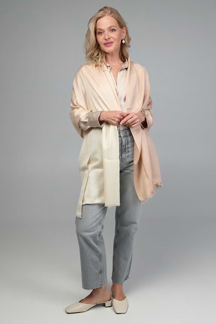 Cashmere Silk Scarf Ombre - Seashell