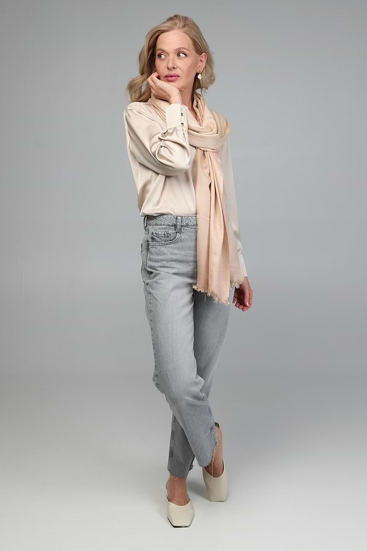 Cashmere Silk Scarf Ombre - Seashell