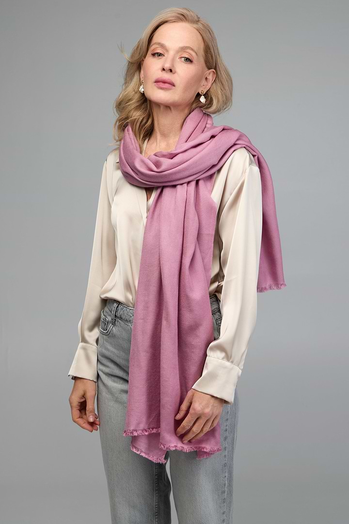 Cashmere Silk Scarf - SAACHI - Plum - Scarf