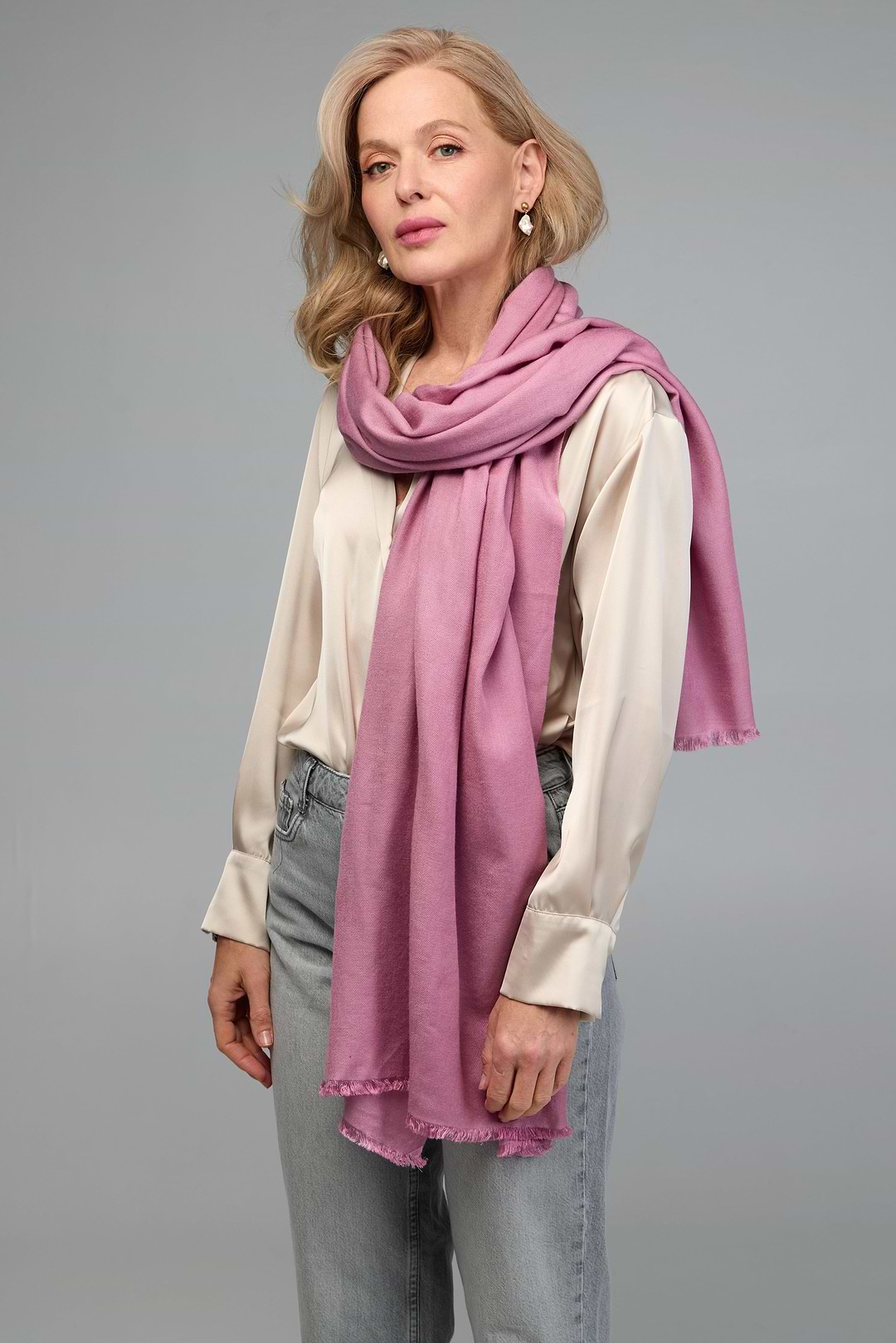 Cashmere Silk Scarf - SAACHI - Plum - Scarf