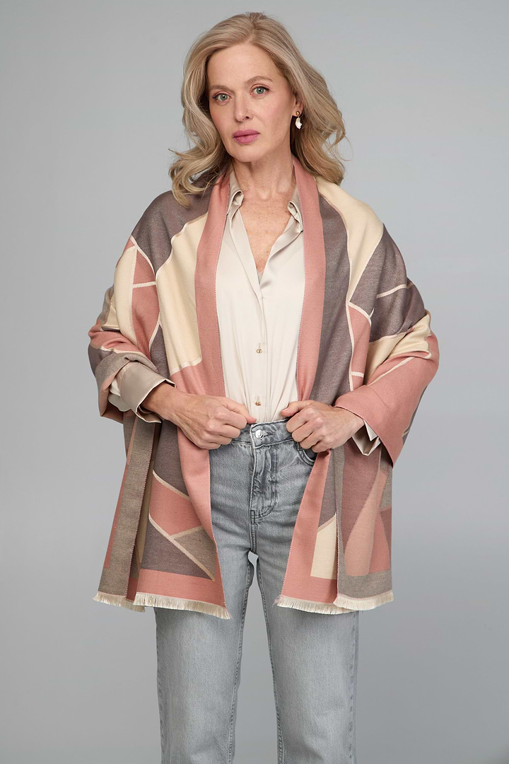 Reversible Geometric Scarf - Light Salmon
