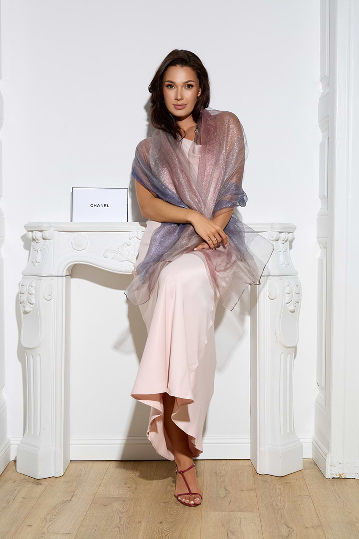 Silk Glitter Ombre Scarf - Pink